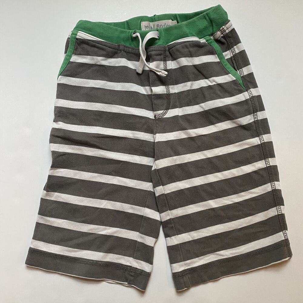 Mini Boden Grey & White Stripe Shorts